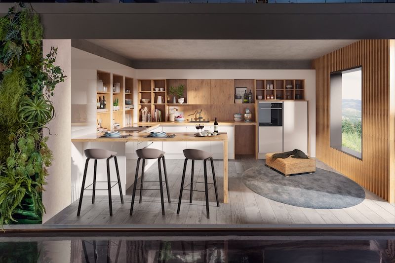 Küche - Fliederweiss Burguesa Eiche